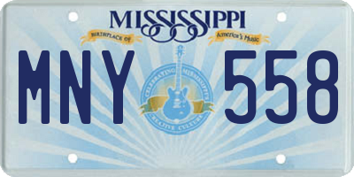 MS license plate MNY558