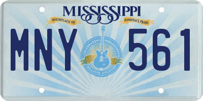 MS license plate MNY561
