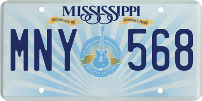 MS license plate MNY568