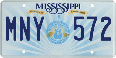 MS license plate MNY572