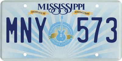 MS license plate MNY573