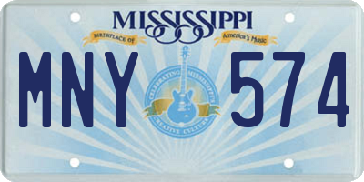 MS license plate MNY574