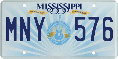 MS license plate MNY576