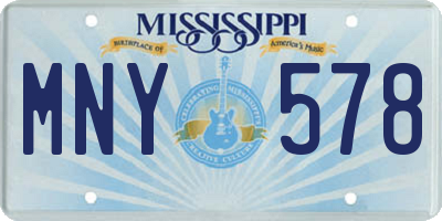 MS license plate MNY578