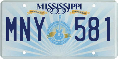 MS license plate MNY581