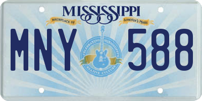 MS license plate MNY588