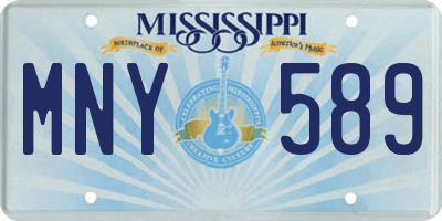 MS license plate MNY589