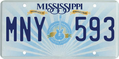 MS license plate MNY593