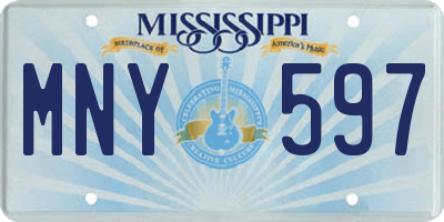 MS license plate MNY597