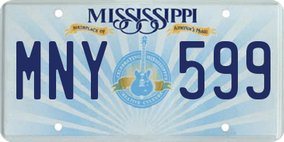 MS license plate MNY599