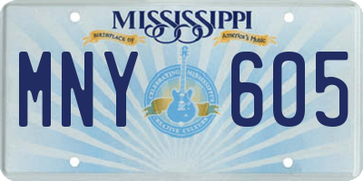 MS license plate MNY605