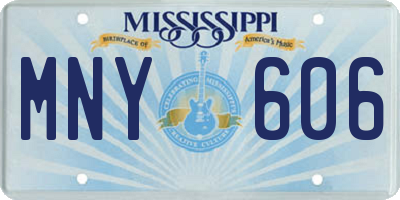 MS license plate MNY606