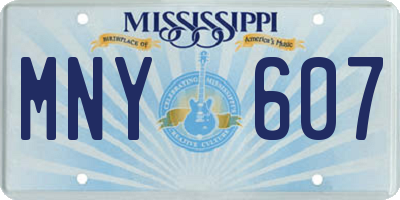 MS license plate MNY607