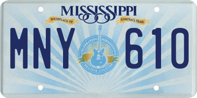 MS license plate MNY610