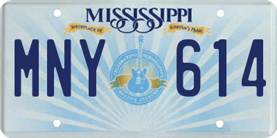 MS license plate MNY614