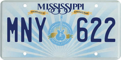 MS license plate MNY622