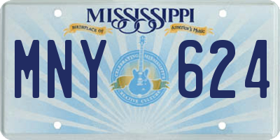 MS license plate MNY624