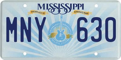MS license plate MNY630