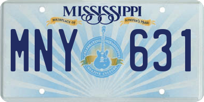 MS license plate MNY631