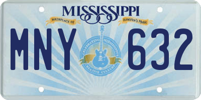 MS license plate MNY632