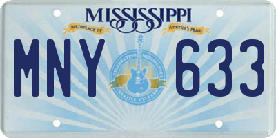 MS license plate MNY633