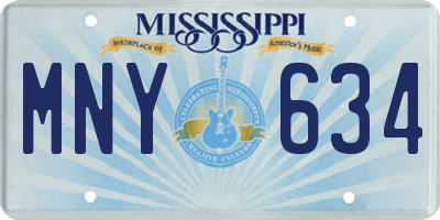 MS license plate MNY634