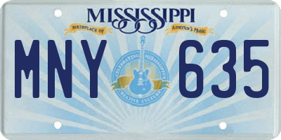 MS license plate MNY635