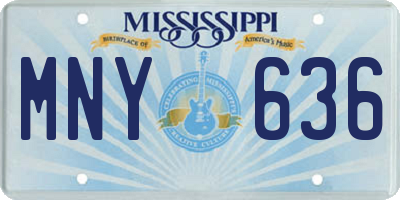 MS license plate MNY636