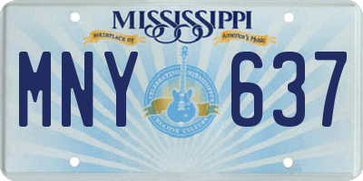 MS license plate MNY637