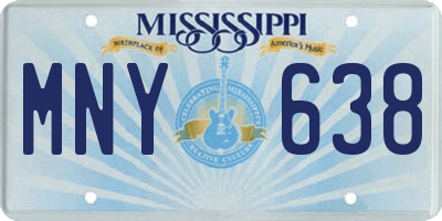 MS license plate MNY638