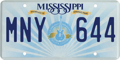 MS license plate MNY644