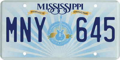 MS license plate MNY645