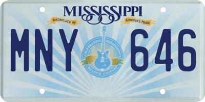 MS license plate MNY646