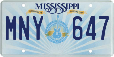 MS license plate MNY647