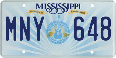 MS license plate MNY648
