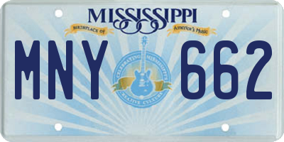 MS license plate MNY662