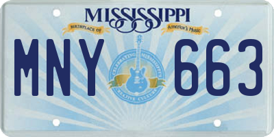 MS license plate MNY663