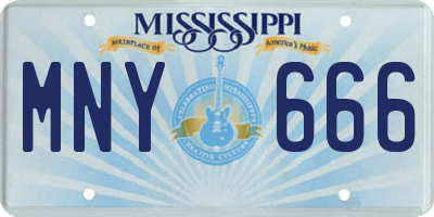 MS license plate MNY666