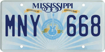 MS license plate MNY668