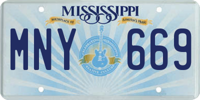 MS license plate MNY669