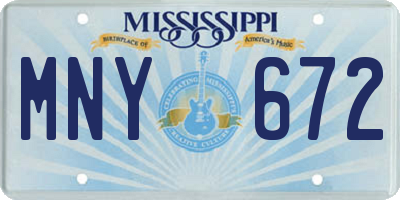 MS license plate MNY672