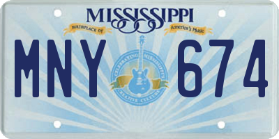 MS license plate MNY674