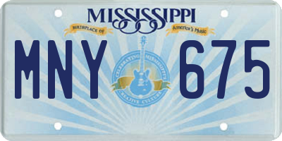 MS license plate MNY675