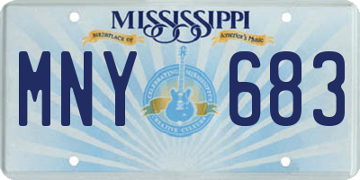 MS license plate MNY683
