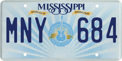 MS license plate MNY684