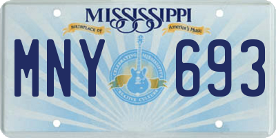 MS license plate MNY693