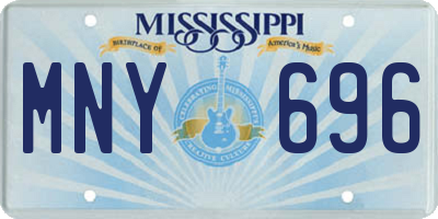 MS license plate MNY696