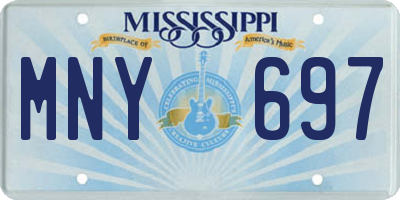 MS license plate MNY697