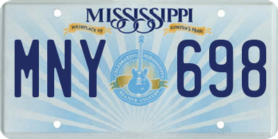 MS license plate MNY698