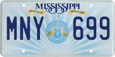 MS license plate MNY699